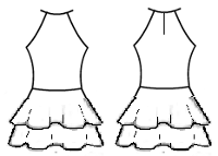 Triangle Halter High neck 2 tier dress